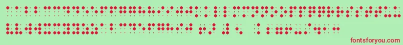 BraillenumBold-Schriftart – Rote Schriften auf grünem Hintergrund