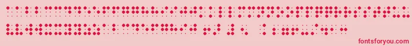 BraillenumBold-Schriftart – Rote Schriften auf rosa Hintergrund