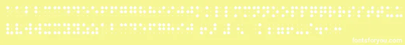 BraillenumBold-Schriftart – Weiße Schriften auf gelbem Hintergrund