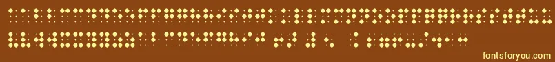 BraillenumBold-Schriftart – Gelbe Schriften auf braunem Hintergrund