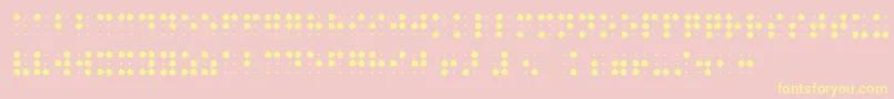 BraillenumBold-fontti – keltaiset fontit vaaleanpunaisella taustalla