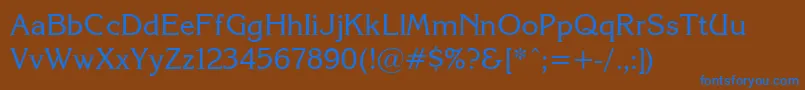 フォントKorin26 – 茶色の背景に青い文字