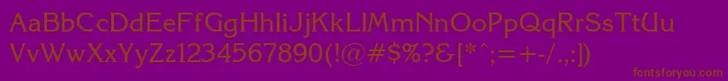 Korin26-fontti – ruskeat fontit violetilla taustalla
