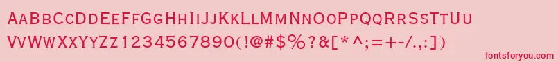 CopperplateGothicLtTwentyNineBc Font – Red Fonts on Pink Background