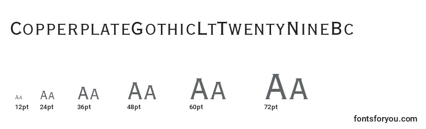 CopperplateGothicLtTwentyNineBc Font Sizes
