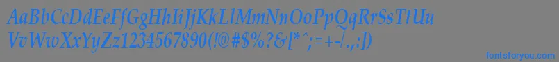 PalisadecondensedBoldItalic Font – Blue Fonts on Gray Background