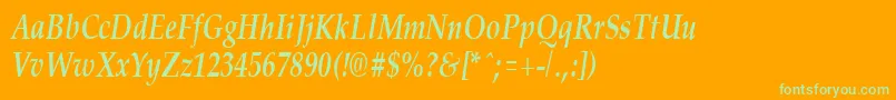PalisadecondensedBoldItalic Font – Green Fonts on Orange Background