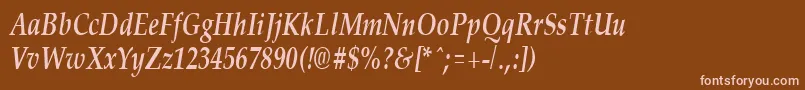フォントPalisadecondensedBoldItalic – 茶色の背景にピンクのフォント