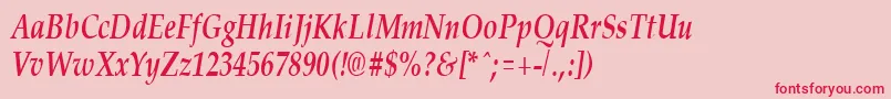 PalisadecondensedBoldItalic Font – Red Fonts on Pink Background
