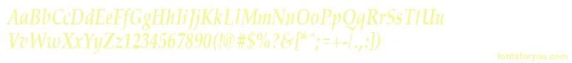 PalisadecondensedBoldItalic-fontti – keltaiset fontit