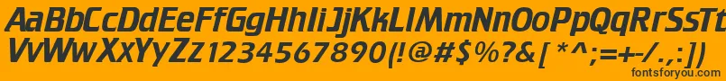 TrekTngCredits Font – Black Fonts on Orange Background