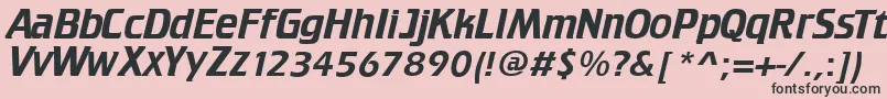 フォントTrekTngCredits – ピンクの背景に黒い文字