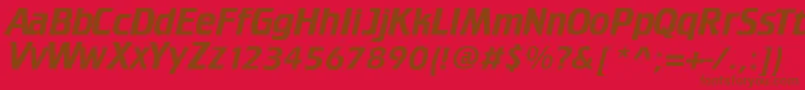 フォントTrekTngCredits – 赤い背景に茶色の文字