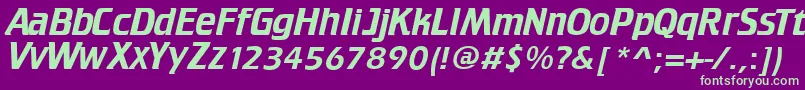 TrekTngCredits Font – Green Fonts on Purple Background