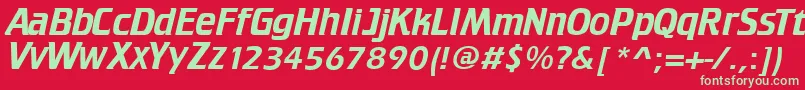 TrekTngCredits Font – Green Fonts on Red Background