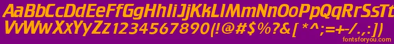 TrekTngCredits Font – Orange Fonts on Purple Background