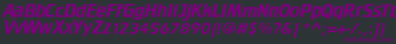 Шрифт TrekTngCredits – фиолетовые шрифты на чёрном фоне