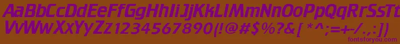 TrekTngCredits Font – Purple Fonts on Brown Background