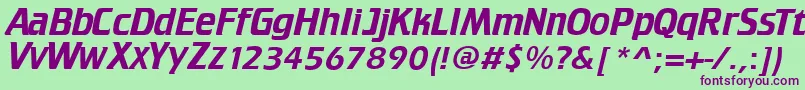 TrekTngCredits Font – Purple Fonts on Green Background