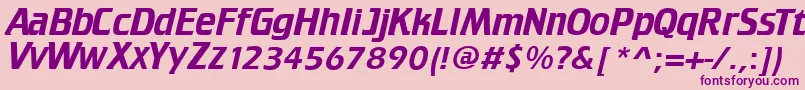 TrekTngCredits Font – Purple Fonts on Pink Background