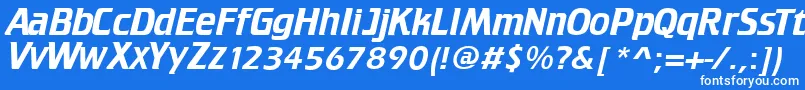 フォントTrekTngCredits – 青い背景に白い文字