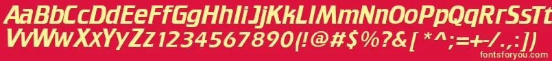 TrekTngCredits Font – Yellow Fonts on Red Background