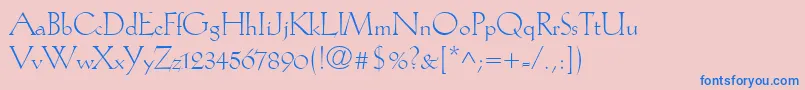 KochAntiquaLt-Schriftart – Blaue Schriften auf rosa Hintergrund