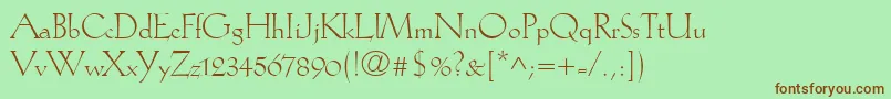 KochAntiquaLt Font – Brown Fonts on Green Background
