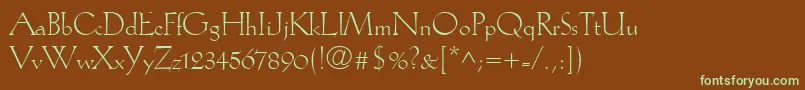 KochAntiquaLt Font – Green Fonts on Brown Background
