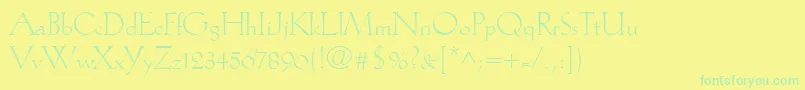 KochAntiquaLt Font – Green Fonts on Yellow Background