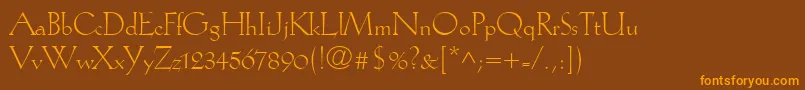 KochAntiquaLt Font – Orange Fonts on Brown Background