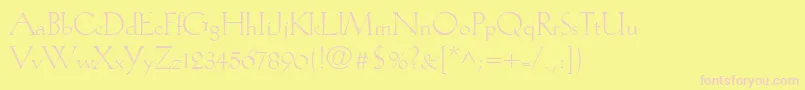KochAntiquaLt-Schriftart – Rosa Schriften auf gelbem Hintergrund