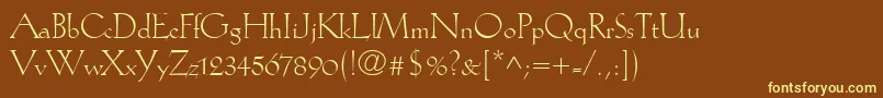 KochAntiquaLt Font – Yellow Fonts on Brown Background