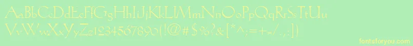 KochAntiquaLt Font – Yellow Fonts on Green Background