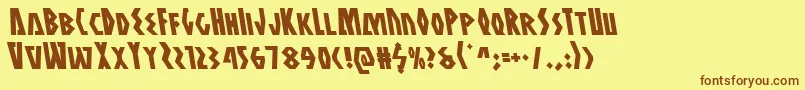 Antikytheraleft Font – Brown Fonts on Yellow Background