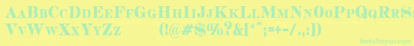 CopperheadCondensedDemo Font – Green Fonts on Yellow Background
