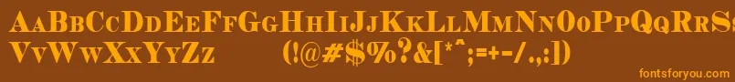 Шрифт CopperheadCondensedDemo – оранжевые шрифты на коричневом фоне