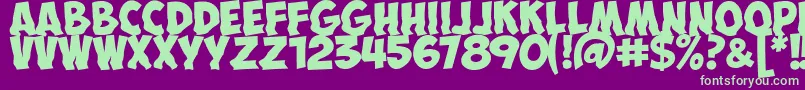 ObelixproCryCyr Font – Green Fonts on Purple Background