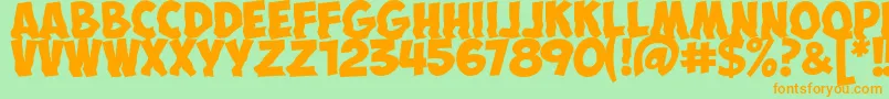 ObelixproCryCyr Font – Orange Fonts on Green Background