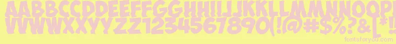 ObelixproCryCyr Font – Pink Fonts on Yellow Background