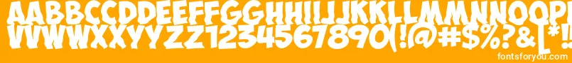 ObelixproCryCyr Font – White Fonts on Orange Background