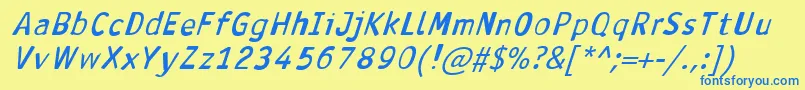 AntavianaBolditalic Font – Blue Fonts on Yellow Background