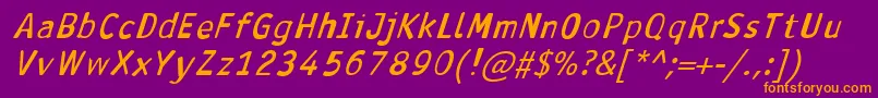 AntavianaBolditalic Font – Orange Fonts on Purple Background