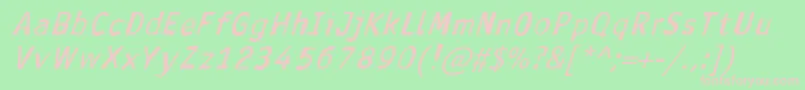 AntavianaBolditalic Font – Pink Fonts on Green Background