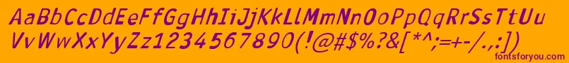 AntavianaBolditalic Font – Purple Fonts on Orange Background