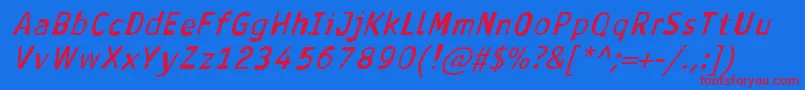 AntavianaBolditalic Font – Red Fonts on Blue Background