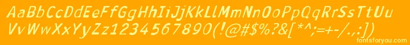 AntavianaBolditalic Font – Yellow Fonts on Orange Background