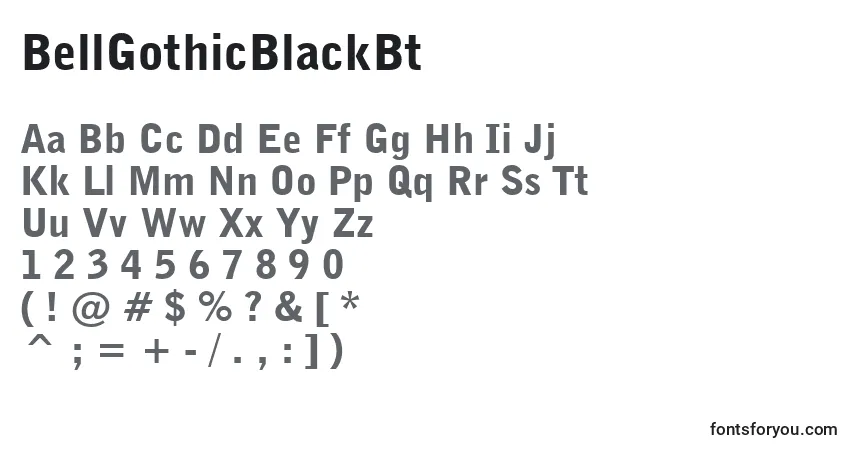 Schriftart BellGothicBlackBt – Alphabet, Zahlen, spezielle Symbole