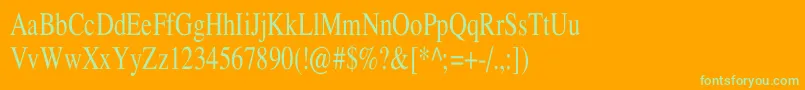 Fonte TempofontCn – fontes verdes em um fundo laranja
