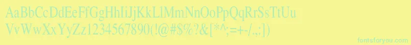 TempofontCn Font – Green Fonts on Yellow Background
